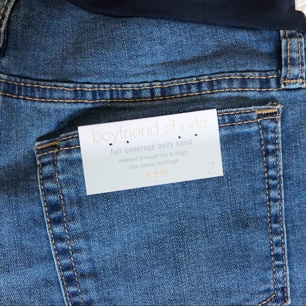 Maternity Full Belly Panel Boyfriend Jean Shorts - Picture 4 of 5